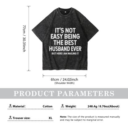 Personalised Couple T-Shirts – "It’s Not Easy Being the Best Husband/Wife Ever, But Here I Am Nailing It" – Valentine’s Day Gift for Couple | Jessemade