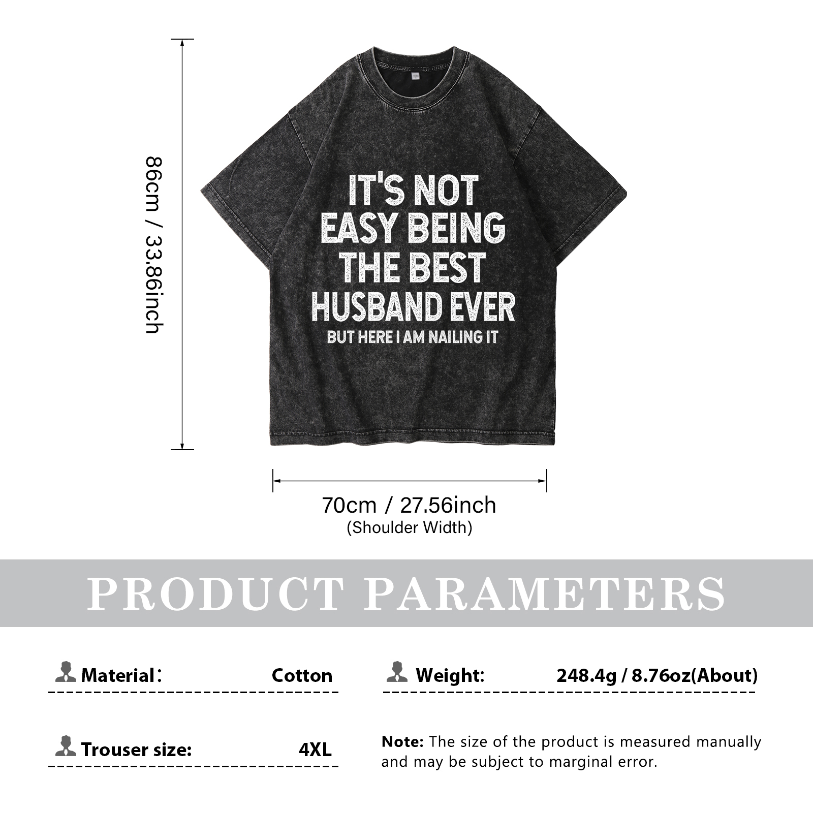 Personalised Couple T-Shirts – "It’s Not Easy Being the Best Husband/Wife Ever, But Here I Am Nailing It" – Valentine’s Day Gift for Couple | Jessemade