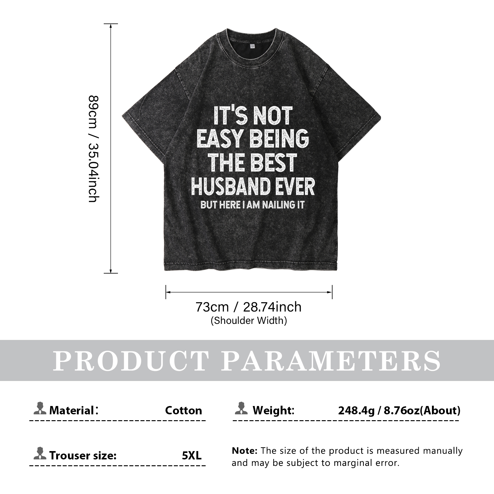 Personalised Couple T-Shirts – "It’s Not Easy Being the Best Husband/Wife Ever, But Here I Am Nailing It" – Valentine’s Day Gift for Couple | Jessemade