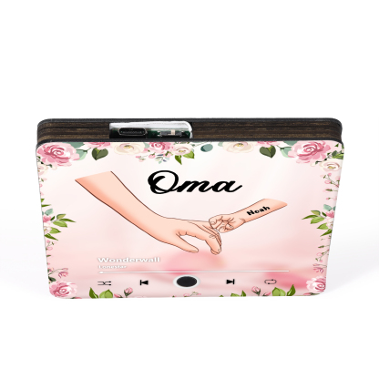 Personalised Hand-in-Hand Music Fridge Magnet Engraved 1 Name & 1 Text– Custom Special Gift For Mum/Nana/Nanny| Jessemade