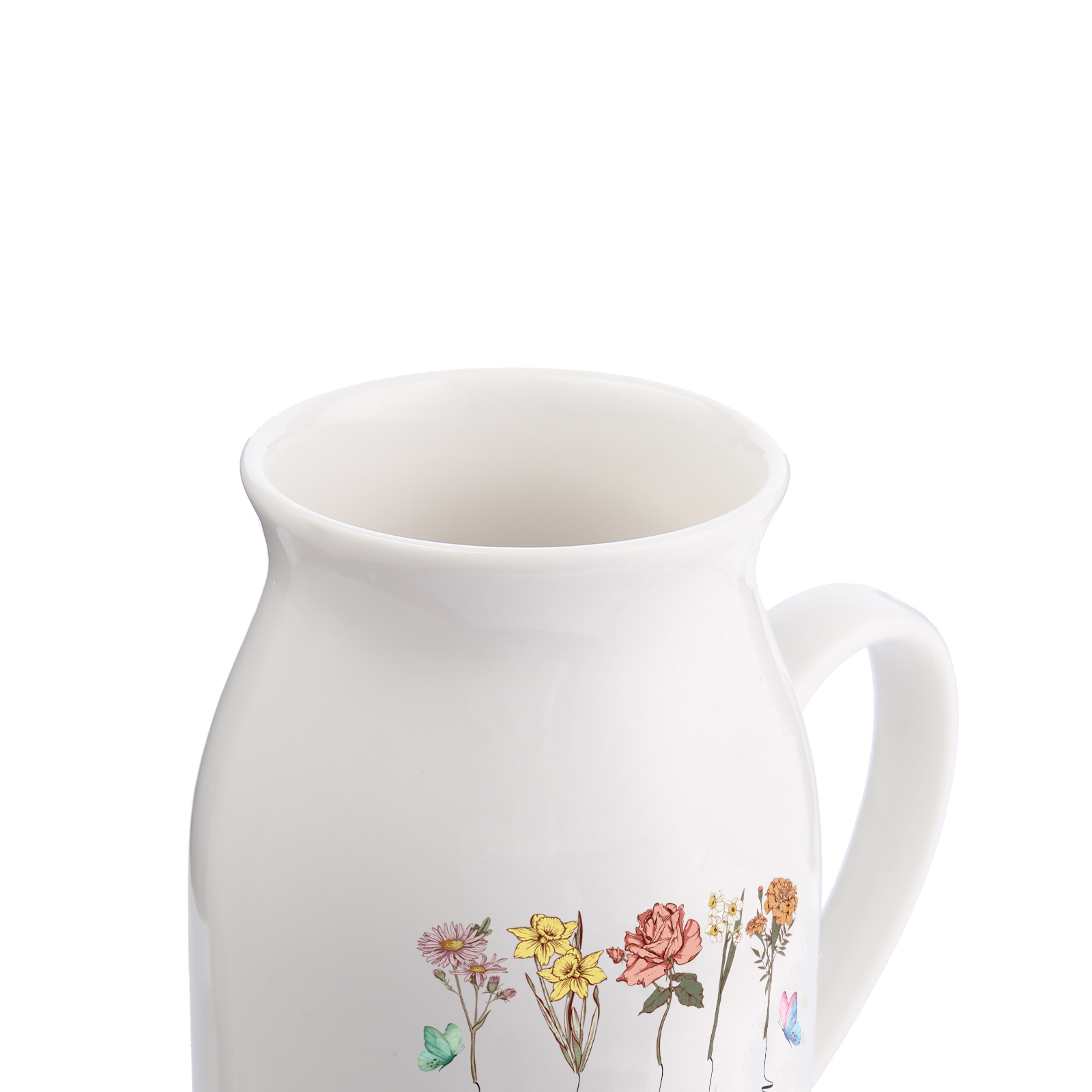 5 Names personalised Vase with Birthday Flowers – Add 5 Names 2 Texts – Ceramic Custom Gift for Mum, Grandma, Family