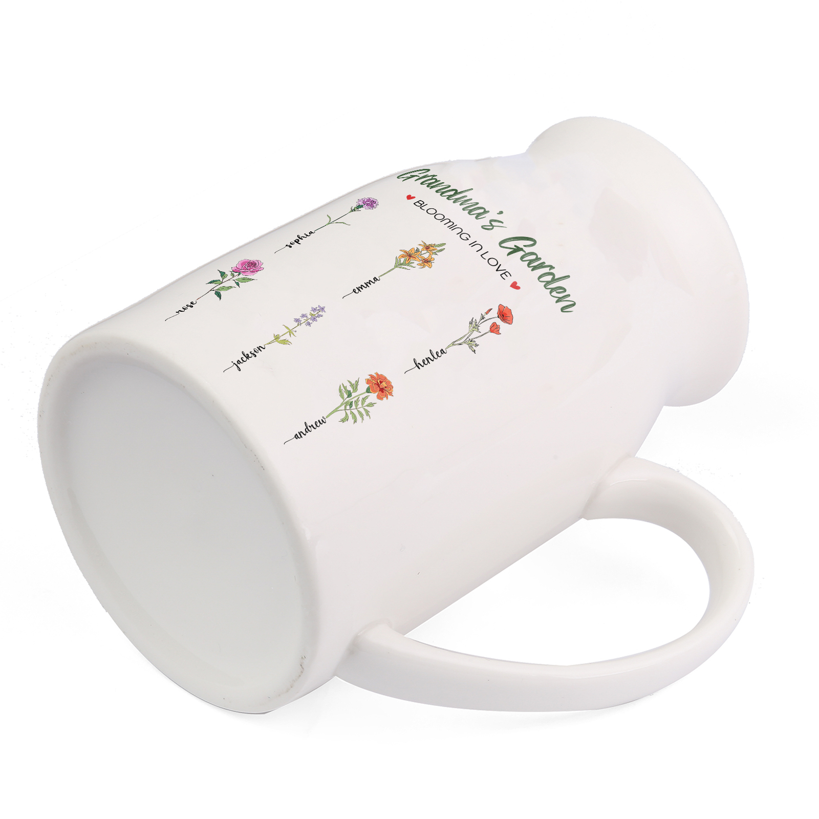 6 Names Personalised Ceramic Birthday Flower Jug Vase – Gift for Mum, Grandma, or Friend | Jessemade