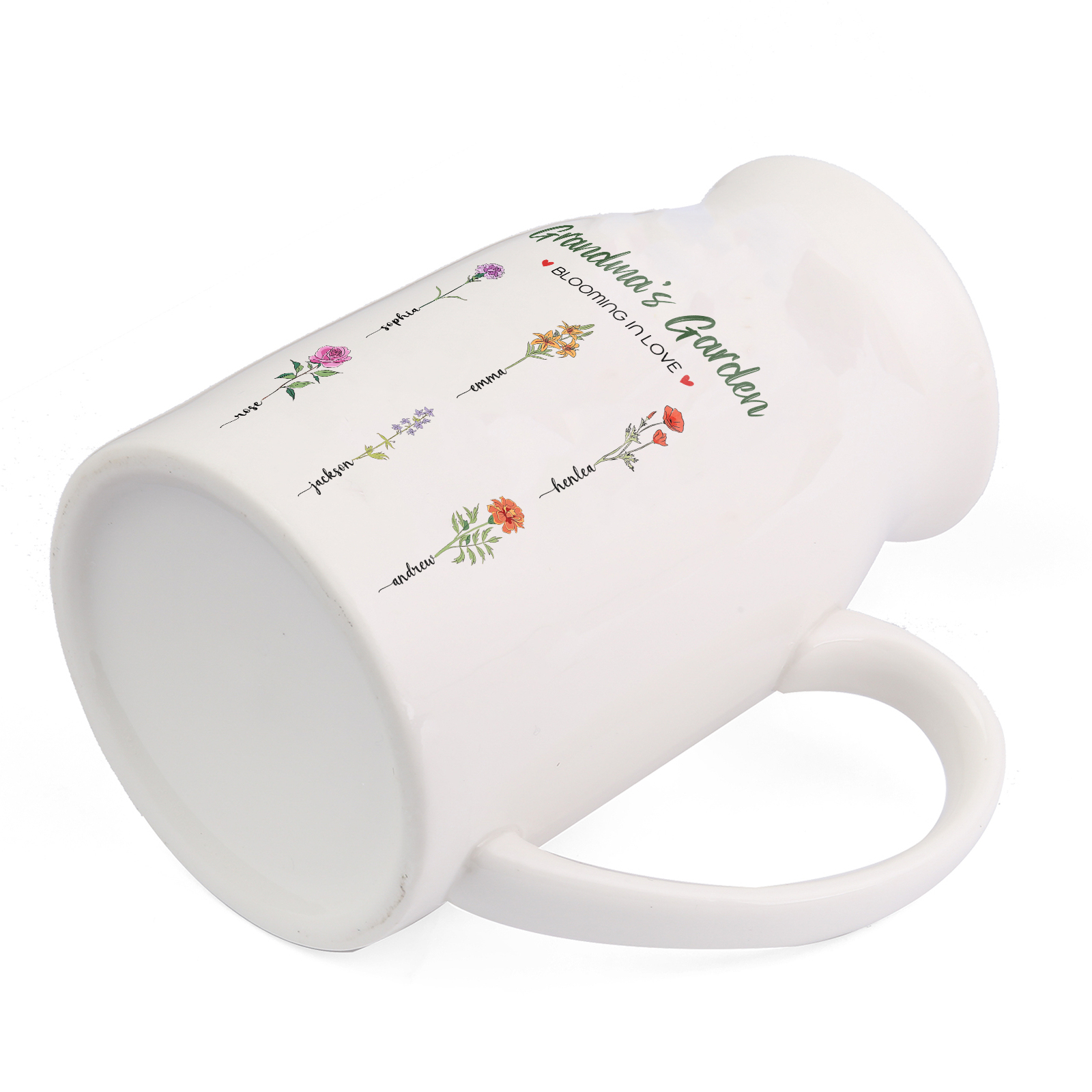 6 Names Personalised Ceramic Birthday Flower Jug Vase – Gift for Mum, Grandma, or Friend | Jessemade