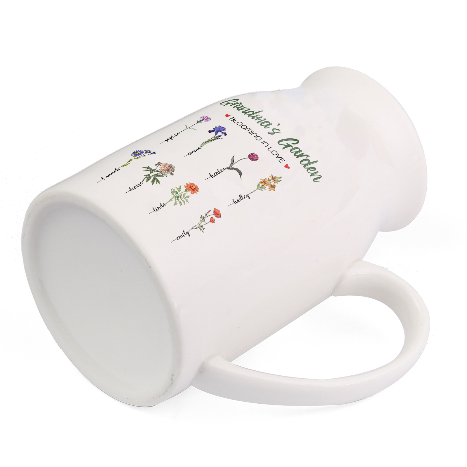 8 Names Personalised Ceramic Birthday Flower Jug Vase – Gift for Mum, Grandma, or Friend | Jessemade