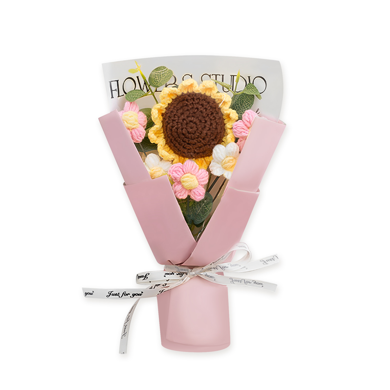 Handcrafted Yarn Flower Bouquet – Rose&Sunflower&Carnation Gift for Mum or Loved One | Jessemade