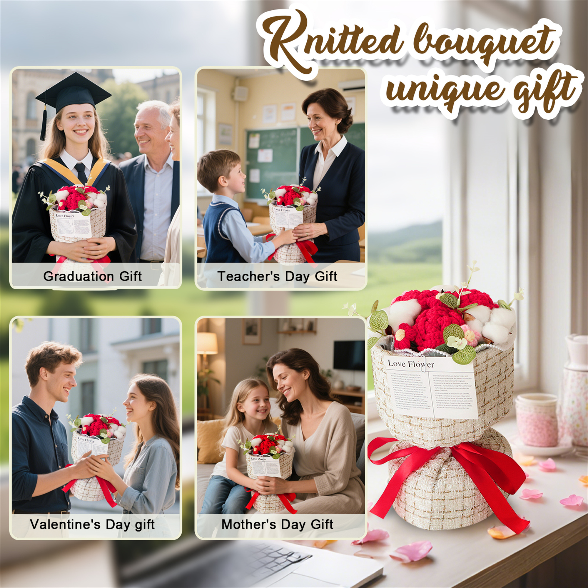 Handcrafted Plush Flower Bouquet – Perfect Gift for Mum, Nan or Loved Ones | Jessemade