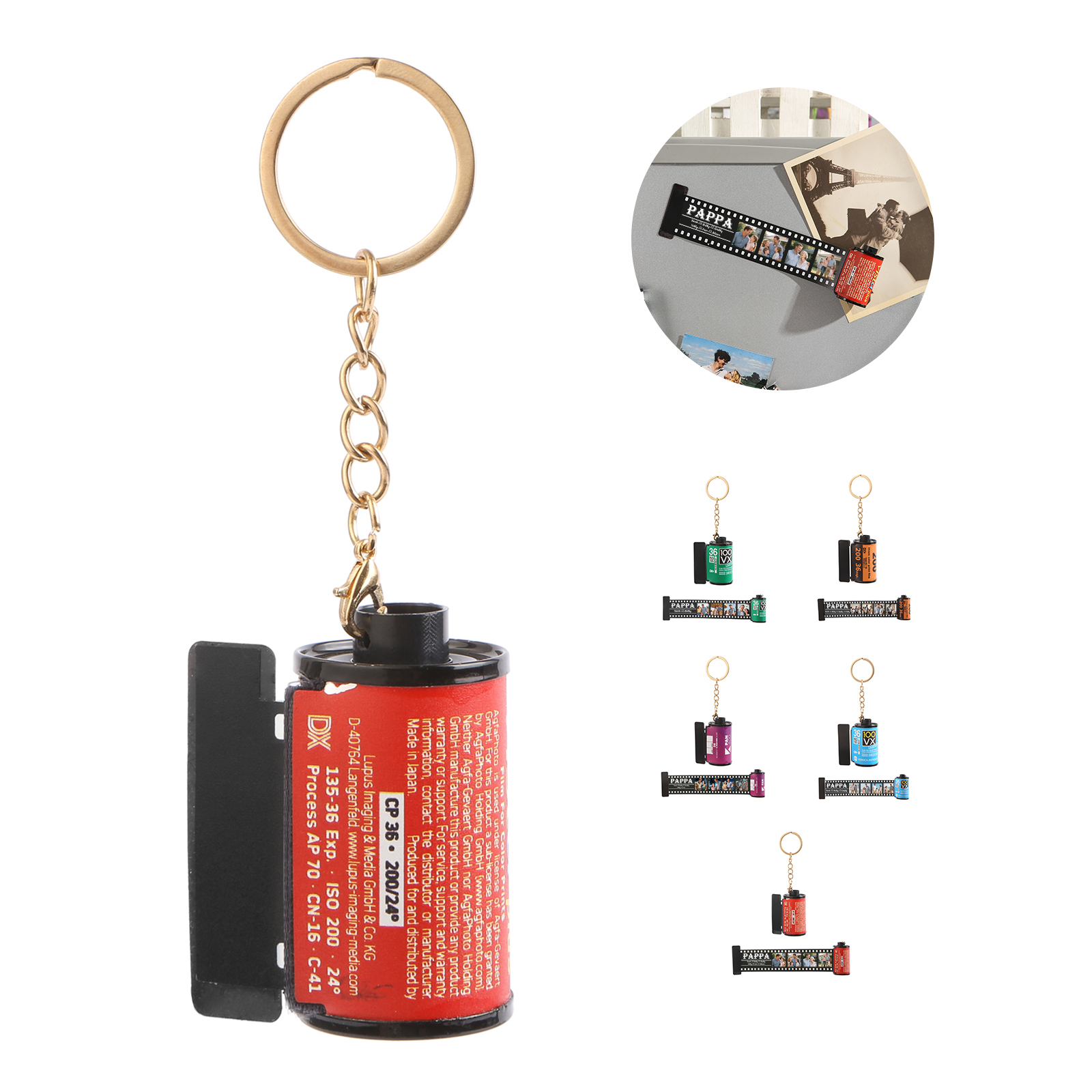 Custom Family Fridge Magnet Film Roll – Personalised Photo & Name Keepsake Keychain Gift for Dad, Grandad or Pappa | Jessemade