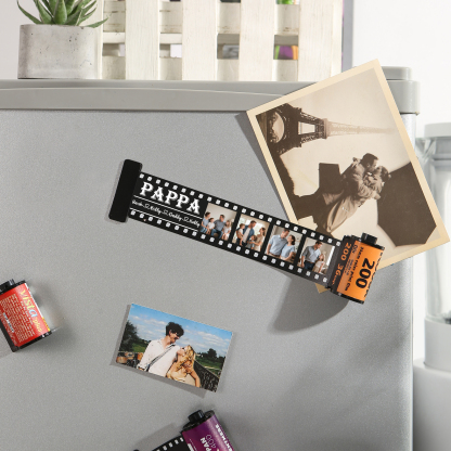 4 Names & 4 Photos Family Fridge Magnet Film Roll – Personalised Keepsake Keychain Gift for Dad & Grandad | Jessemade