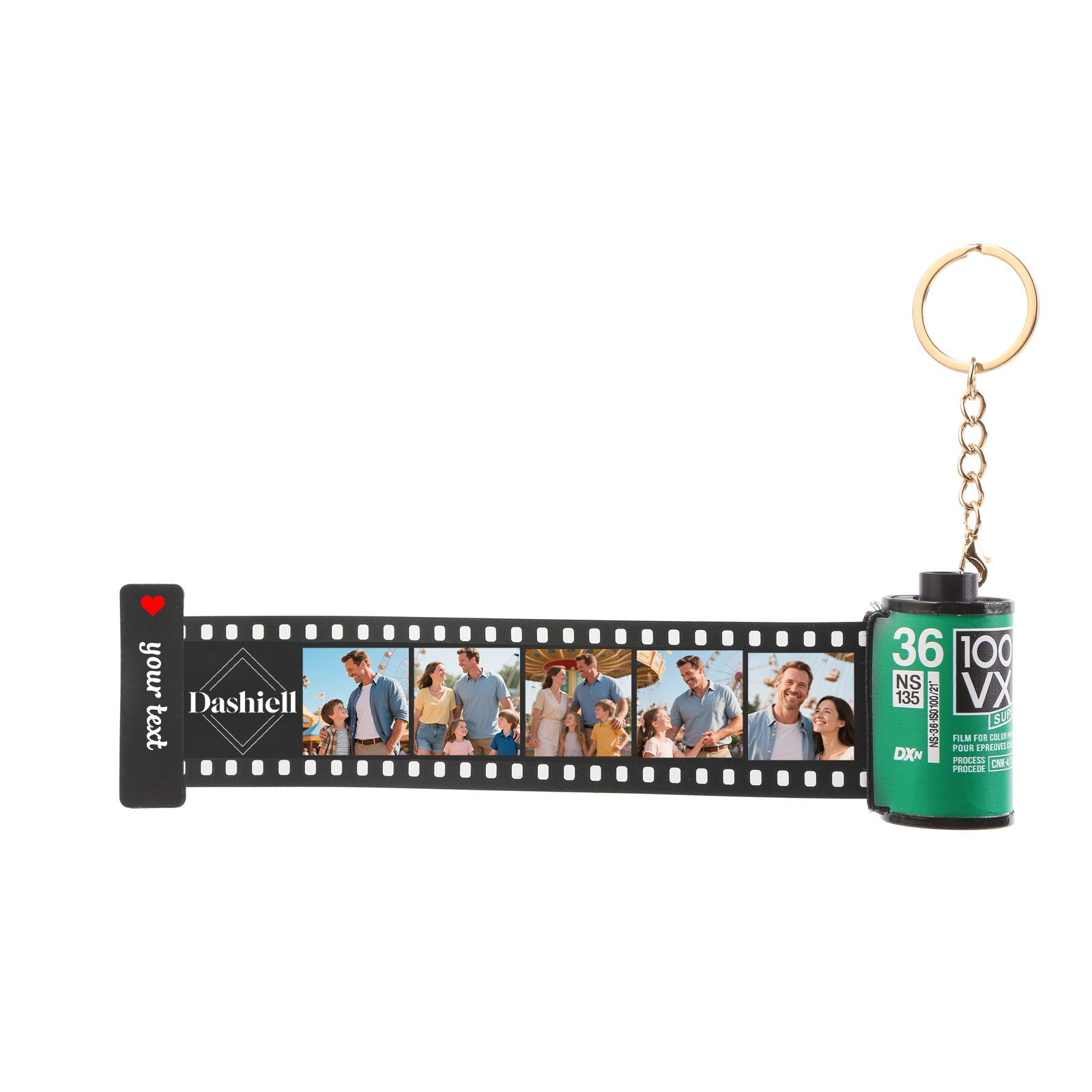 5 Photos Family Fridge Magnet Film Roll – Personalised Keepsake Keychain Gift for Dad & Grandad | Jessemade