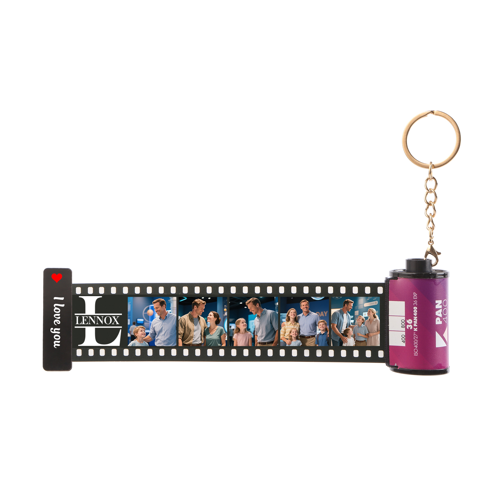 5 Photos Family Fridge Magnet Film Roll – Personalised Keepsake Keychain Gift for Dad & Grandad | Jessemade