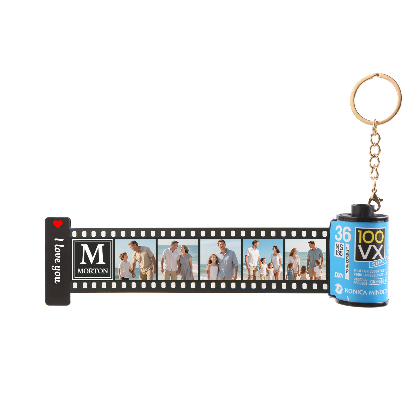 5 Photos Family Fridge Magnet Film Roll – Personalised Keepsake Keychain Gift for Dad & Grandad | Jessemade