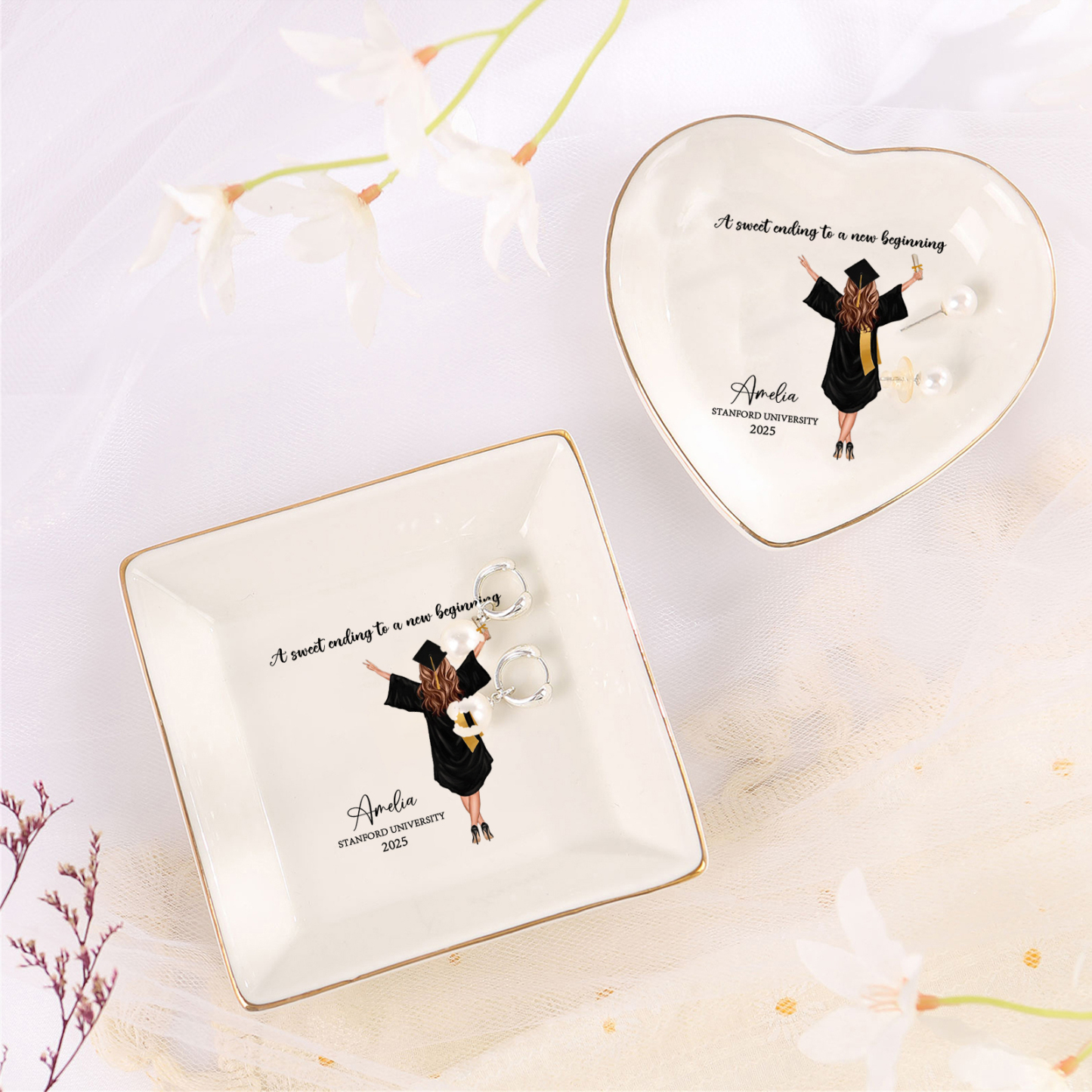 Personalised Graduation Trinket Dish with Name, School & Year | Jessemade