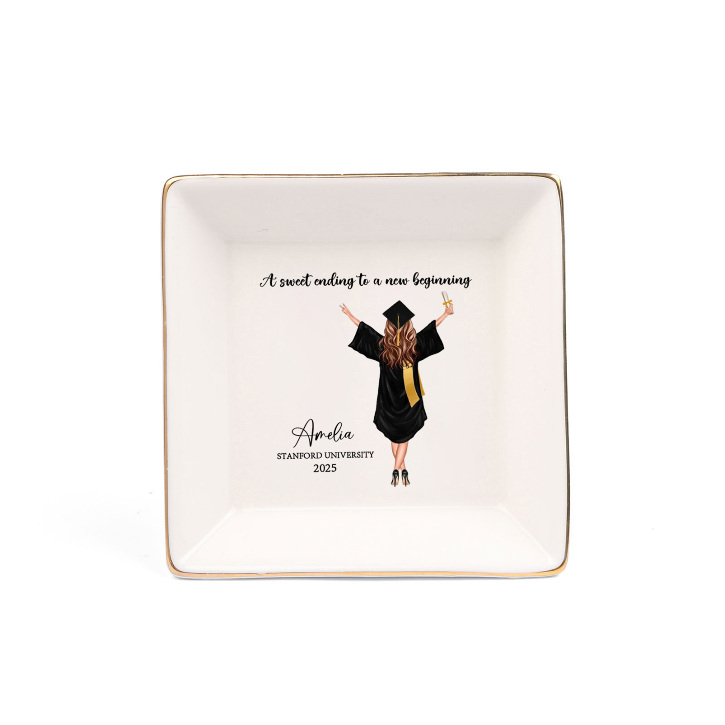 Personalised Graduation Trinket Dish with Name, School & Year | Jessemade