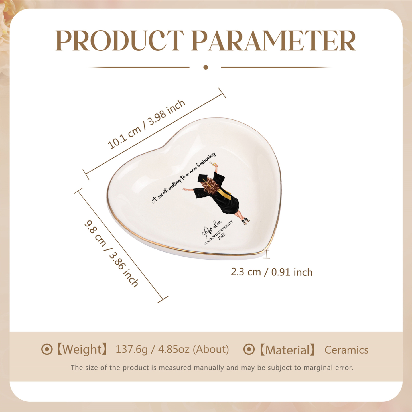 Personalised Graduation Trinket Dish with Name, School & Year | Jessemade