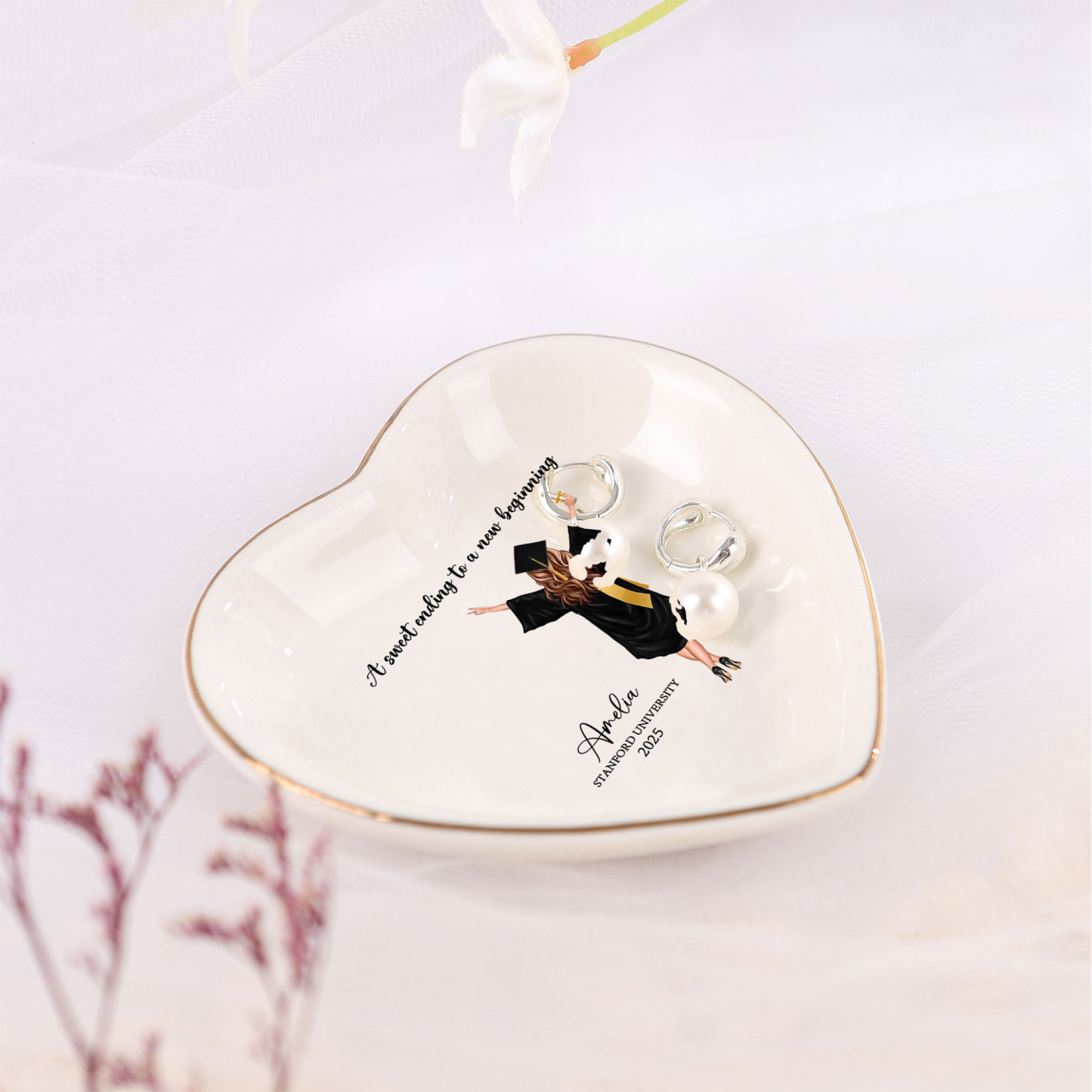 Personalised Graduation Trinket Dish with Name, School & Year | Jessemade