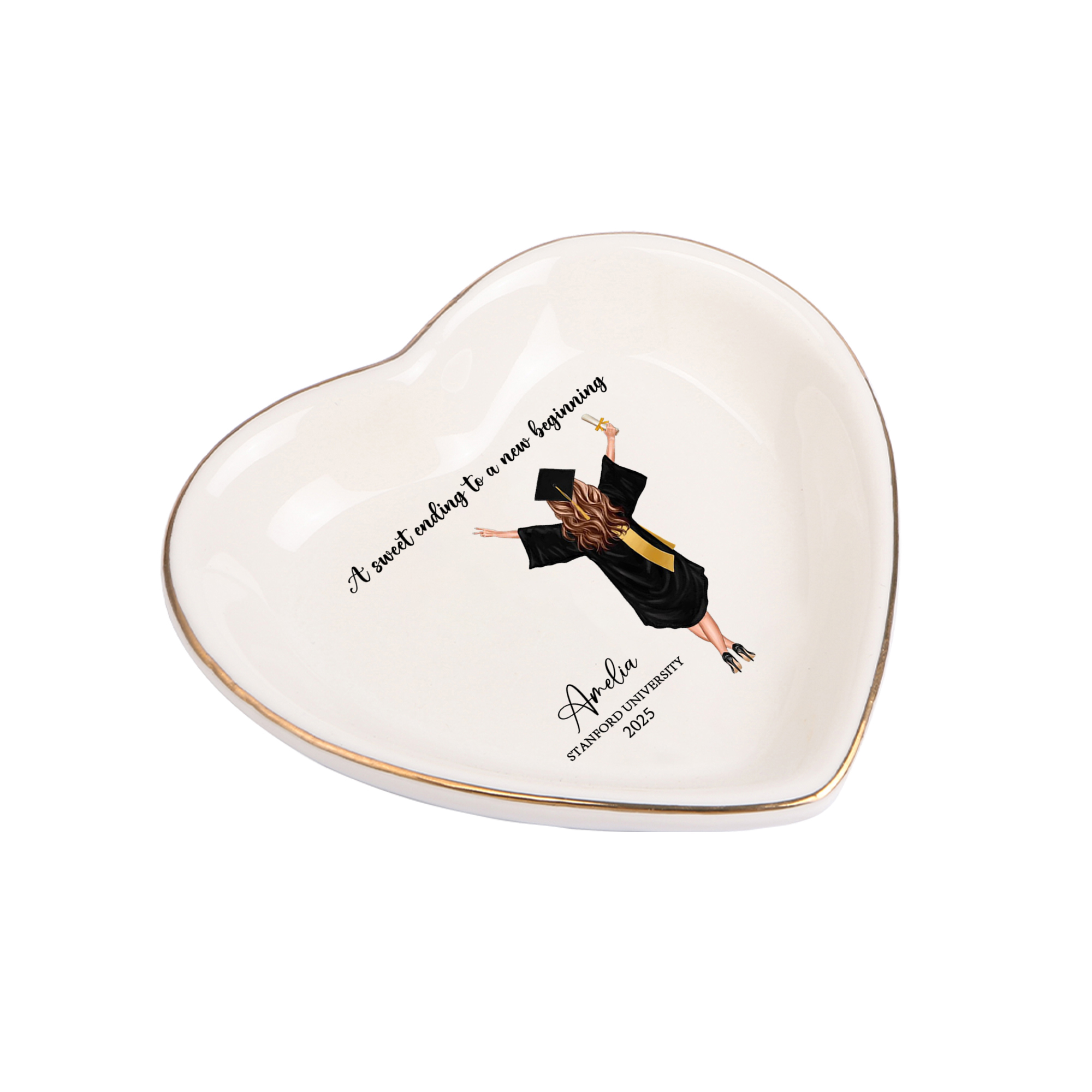 Personalised Graduation Trinket Dish with Name, School & Year | Jessemade