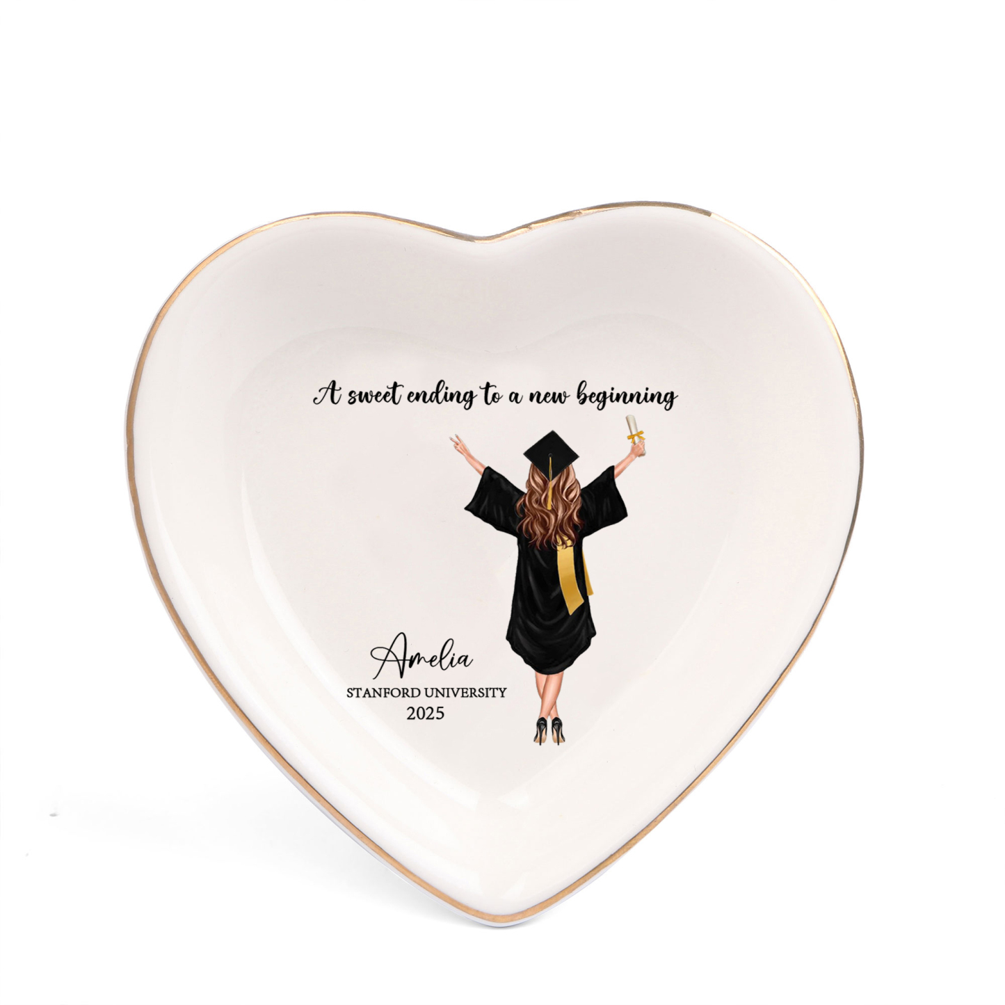 Personalised Graduation Trinket Dish with Name, School & Year | Jessemade