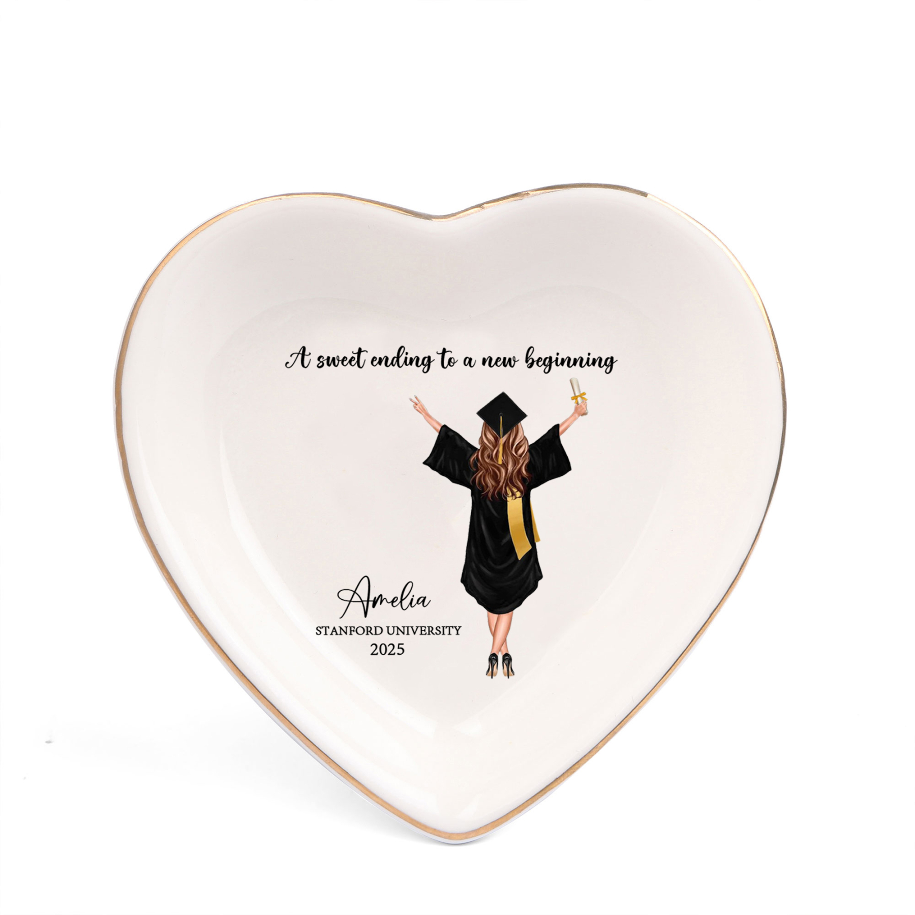 Personalised Graduation Trinket Dish with Name, School & Year | Jessemade