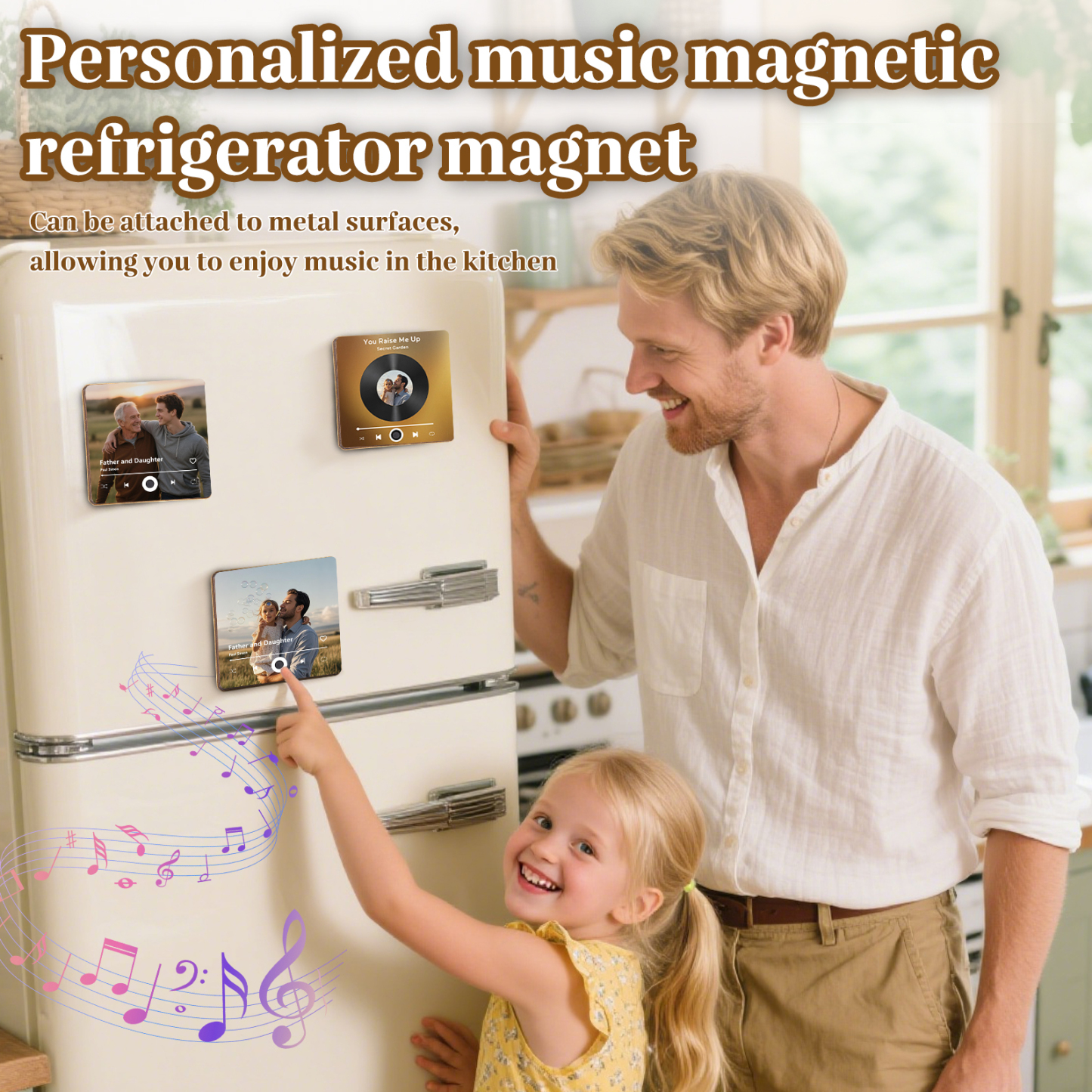 Personalised Music Fridge Magnet – Custom Photo & Song & Text - Meaningful Gift for Loved Ones | Jessemade