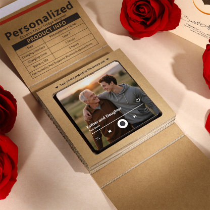 Personalised Music Fridge Magnet – Custom Photo & Song & Text - Meaningful Gift for Loved Ones | Jessemade