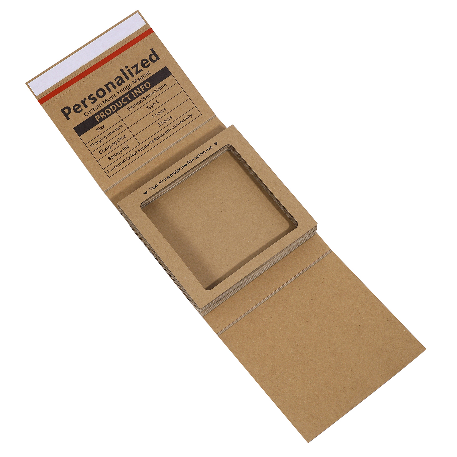 Personalised Music Fridge Magnet – Custom Photo & Song & Text - Elegant Black Gift for Loved Ones | Jessemade