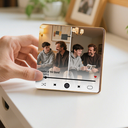 Personalised Music Fridge Magnet – Custom 2 Photos & 1 Song & 1 Text - Meaningful Gift for Loved Ones | Jessemade