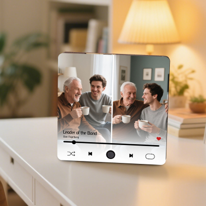 Personalised Music Fridge Magnet – Custom 2 Photos & 1 Song & 1 Text -