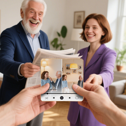 Personalised Music Fridge Magnet – Custom 2 Photos & 1 Song & 1 Text - Meaningful Gift for Loved Ones | Jessemade