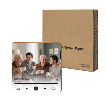 Personalised Music Fridge Magnet – Custom 2 Photos & 1 Song & 1 Text - Meaningful Gift for Loved Ones | Jessemade