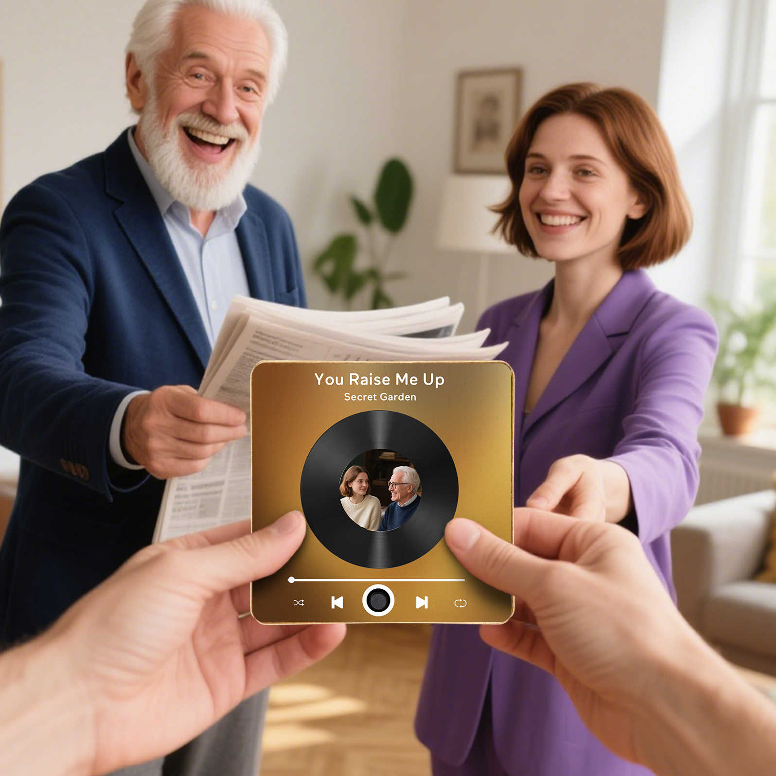 Personalised Vinyl-Style Music Fridge Magnet with Photo & Song & Text – A Retro Spin on Treasured Memories | Jessemade