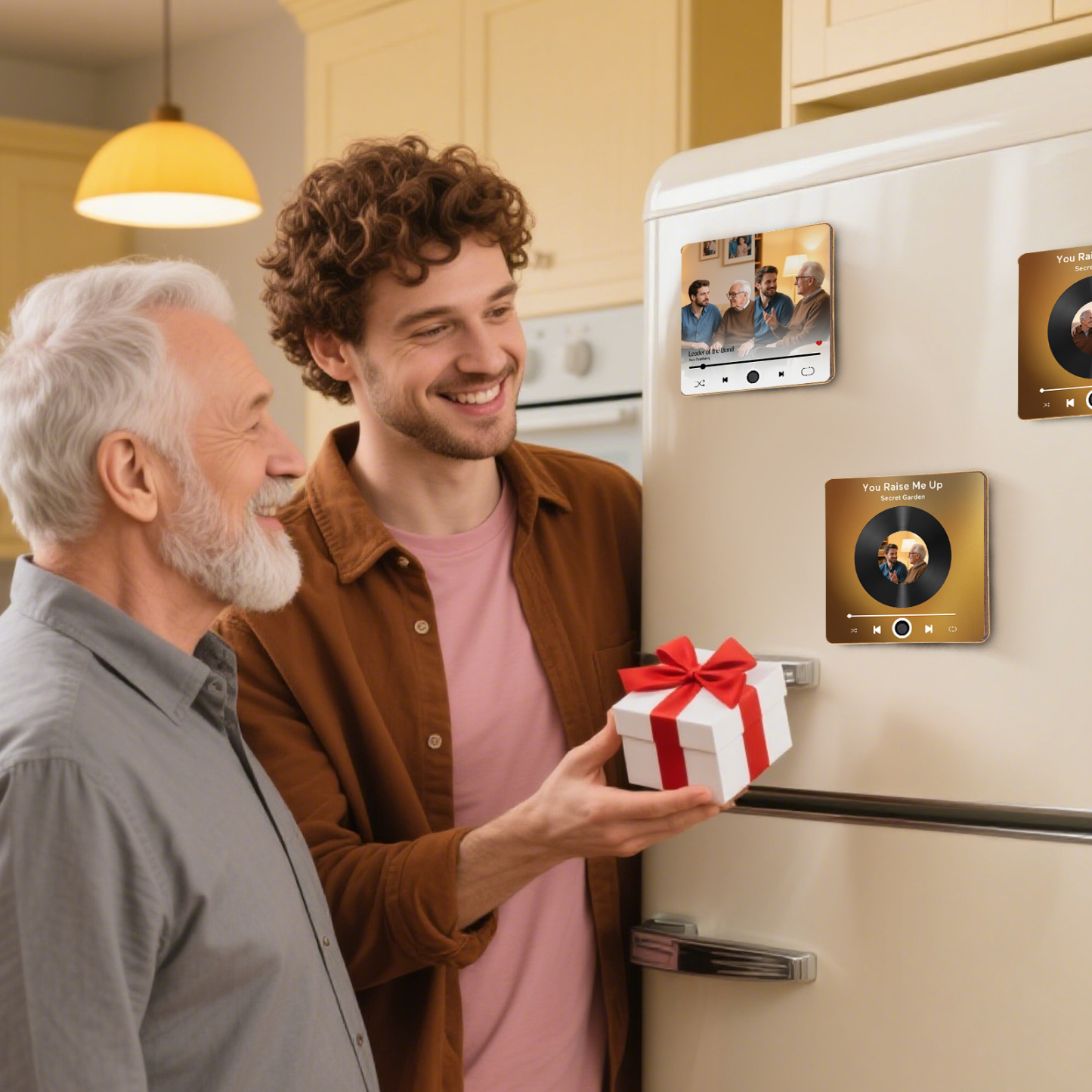 Personalised Vinyl-Style Music Fridge Magnet with Photo & Song & Text – A Retro Spin on Treasured Memories | Jessemade
