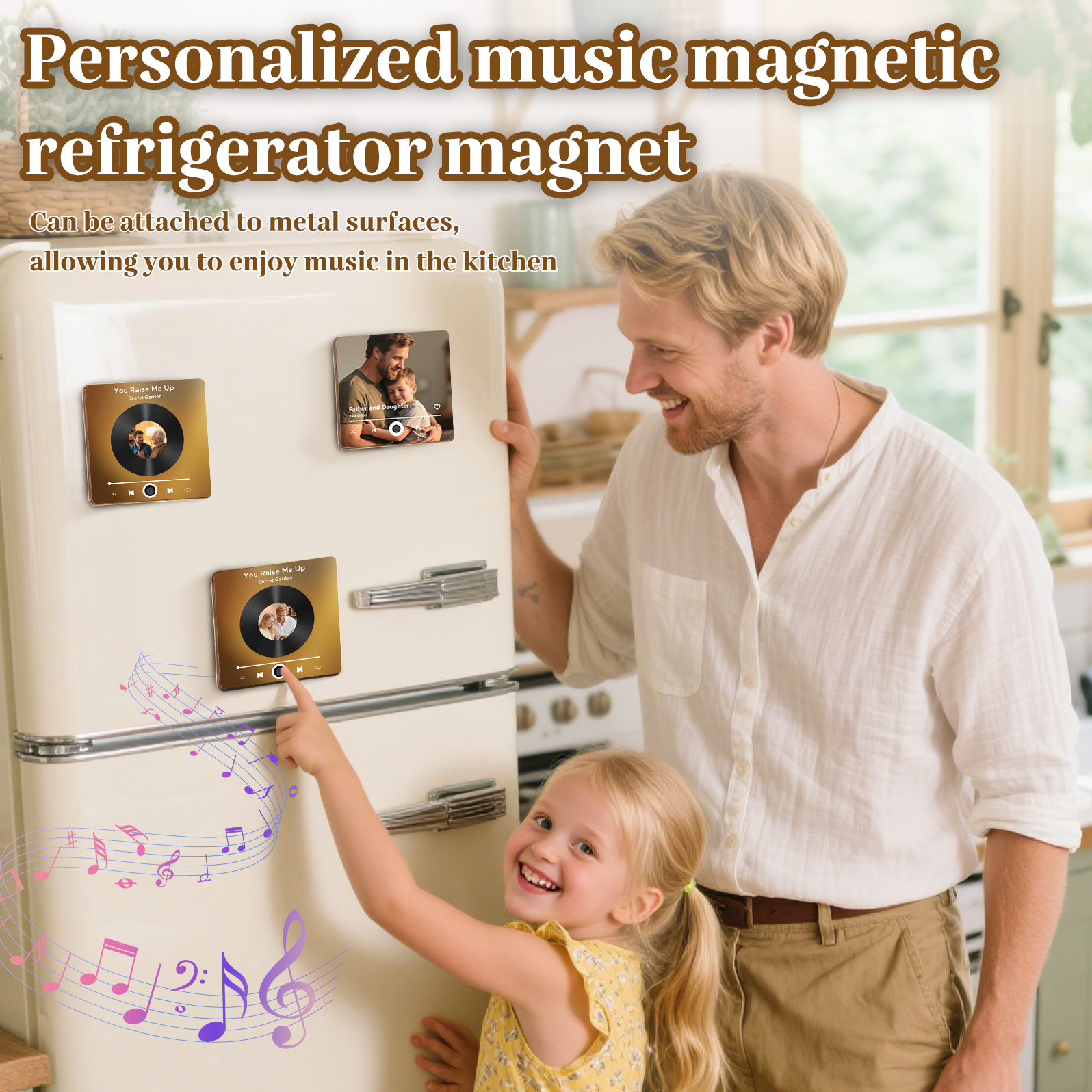 Personalised Vinyl-Style Music Fridge Magnet with Photo & Song & Text – A Retro Spin on Treasured Memories | Jessemade