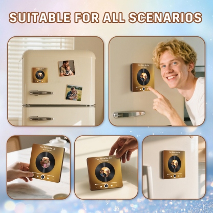 Personalised Vinyl-Style Music Fridge Magnet with Photo & Song & Text – A Retro Spin on Treasured Memories | Jessemade