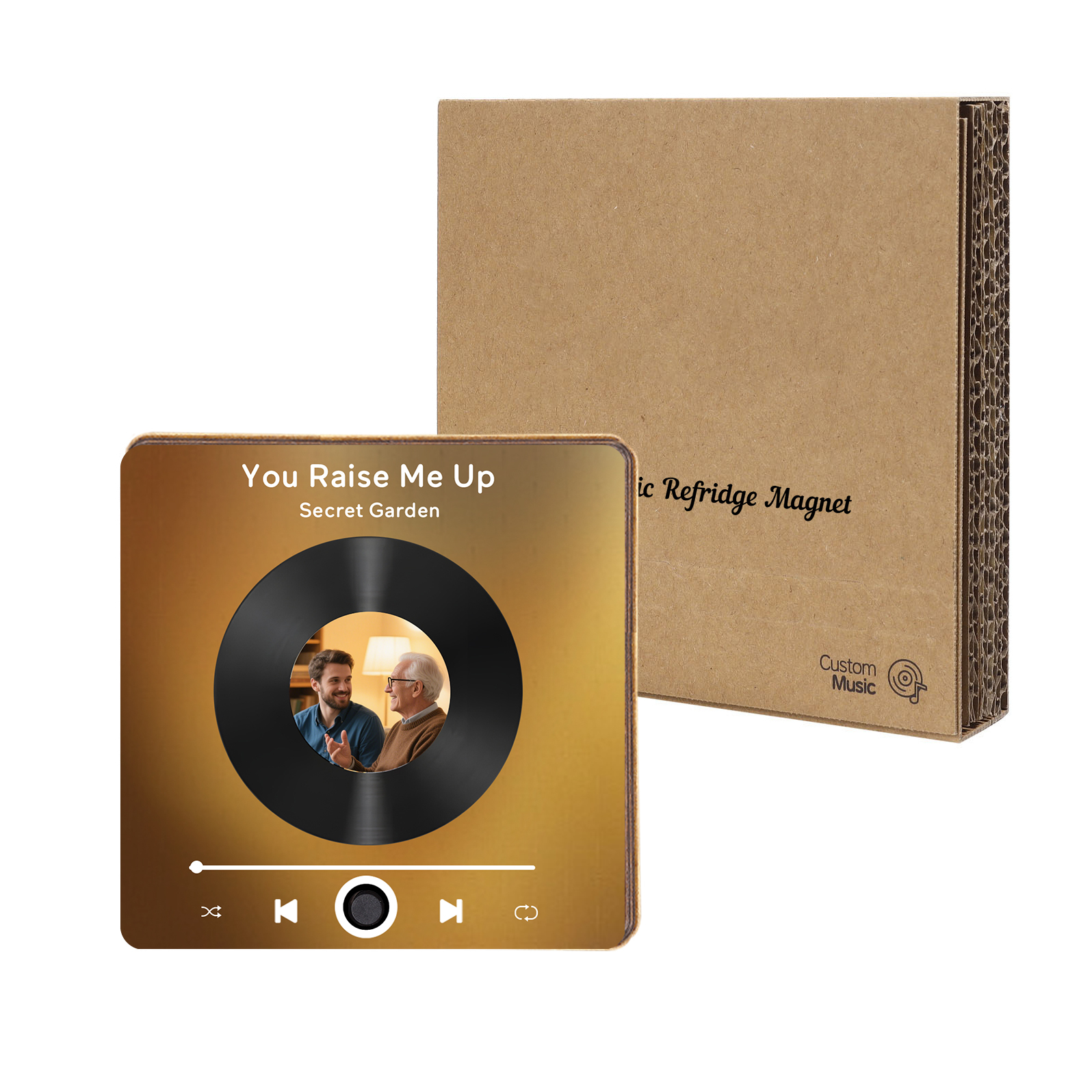 Personalised Vinyl-Style Music Fridge Magnet with Photo & Song & Text – A Retro Spin on Treasured Memories | Jessemade