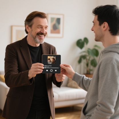 Personalised Music Fridge Magnet – Custom Photo & Song & Text - Elegant Black Gift for Loved Ones | Jessemade