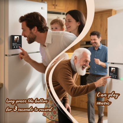 Personalised Music Fridge Magnet – Custom Photo & Song & Text - Elegant Black Gift for Loved Ones | Jessemade