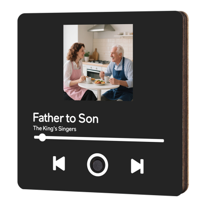 Personalised Music Fridge Magnet – Custom Photo & Song & Text - Elegant Black Gift for Loved Ones | Jessemade