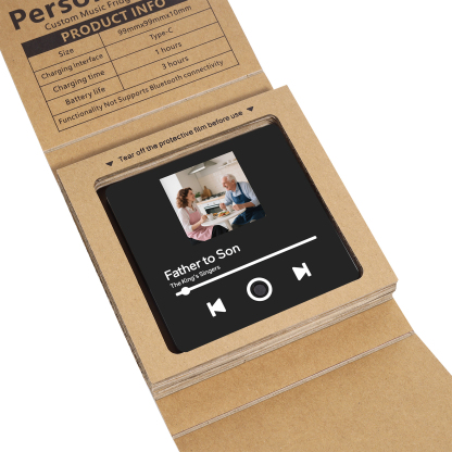 Personalised Music Fridge Magnet – Custom Photo & Song & Text - Elegant Black Gift for Loved Ones | Jessemade