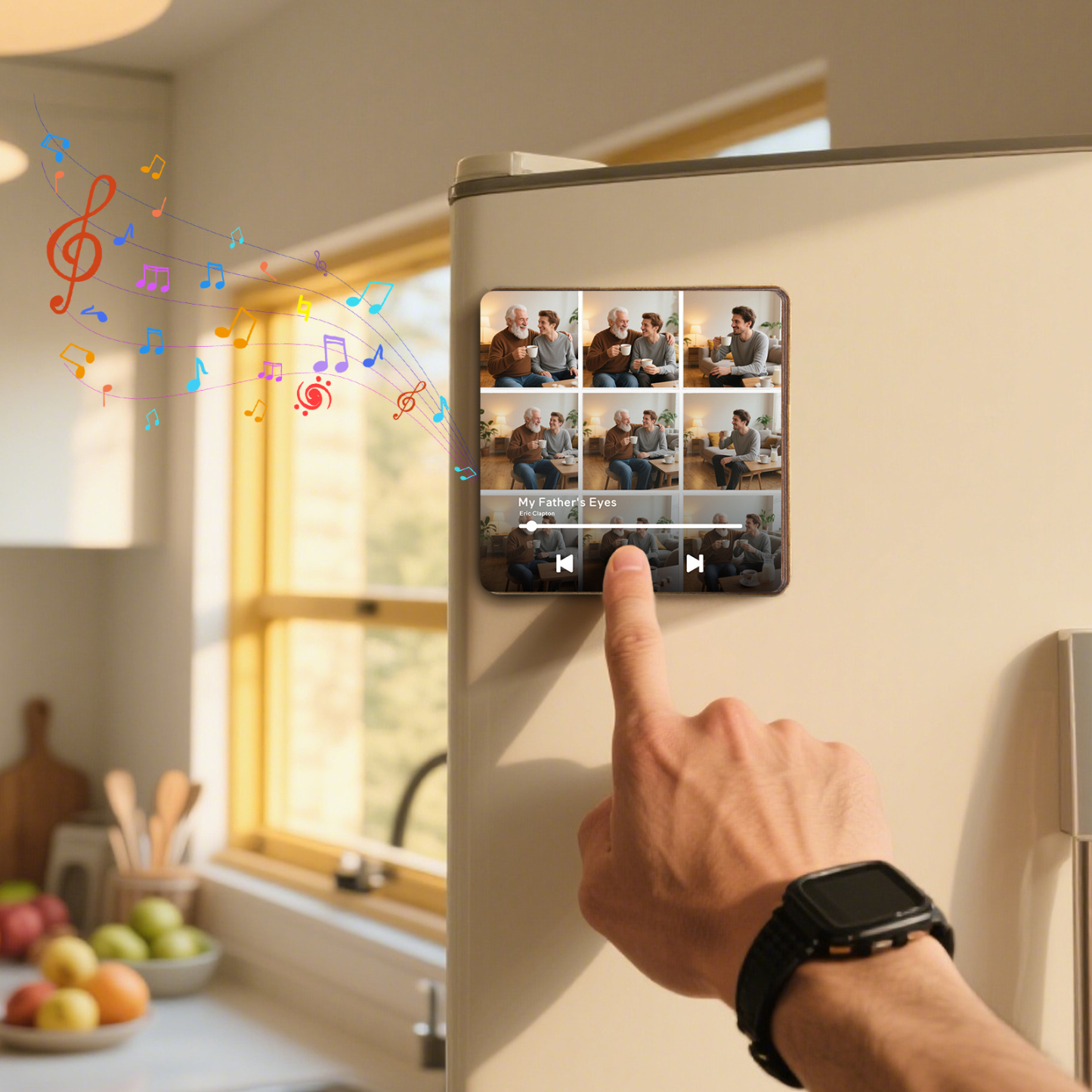 9 Photos Personalised Music Fridge Magnet – Custom Photo & Song & Text - Meaningful Gift for Loved Ones | Jessemade