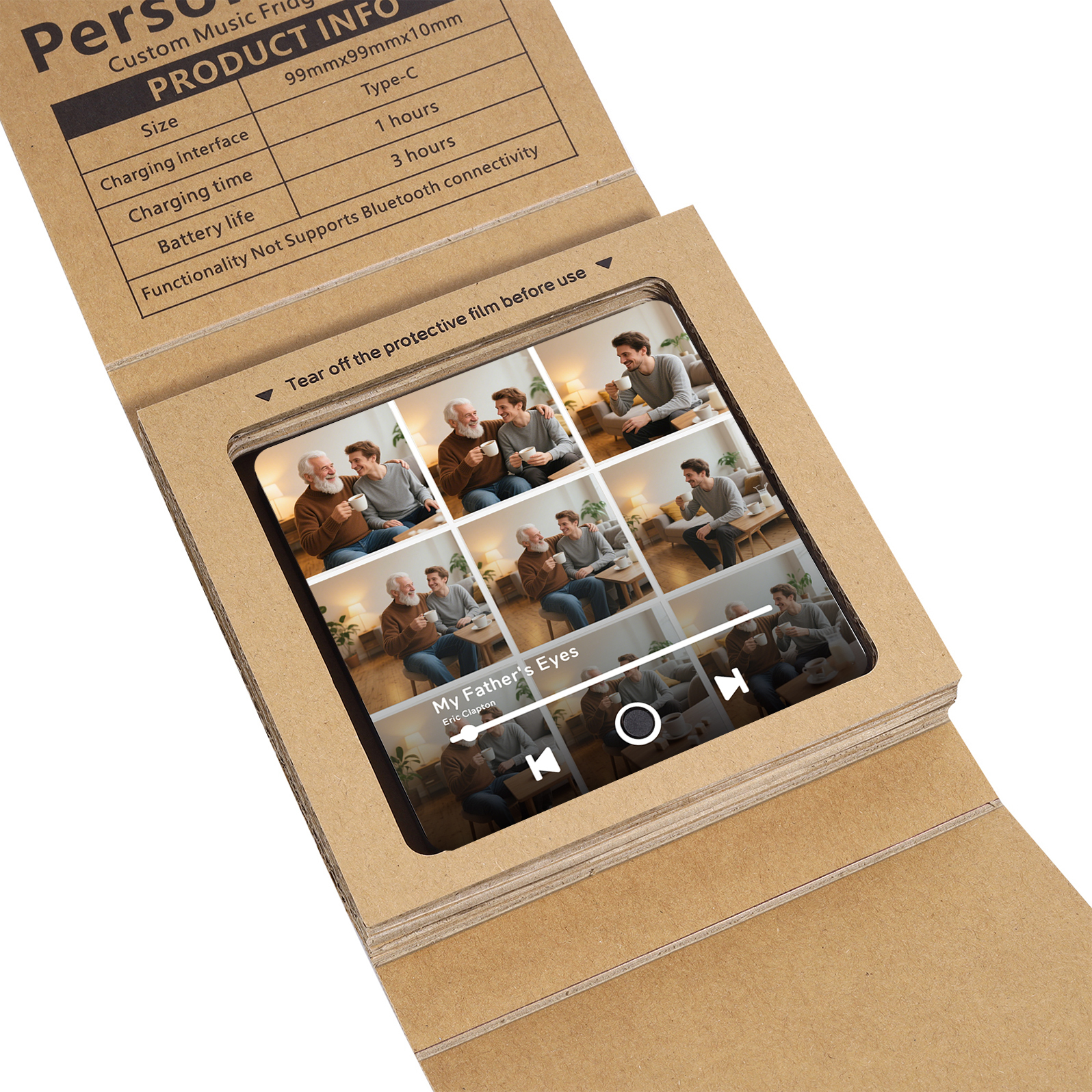 9 Photos Personalised Music Fridge Magnet – Custom Photo & Song & Text - Meaningful Gift for Loved Ones | Jessemade