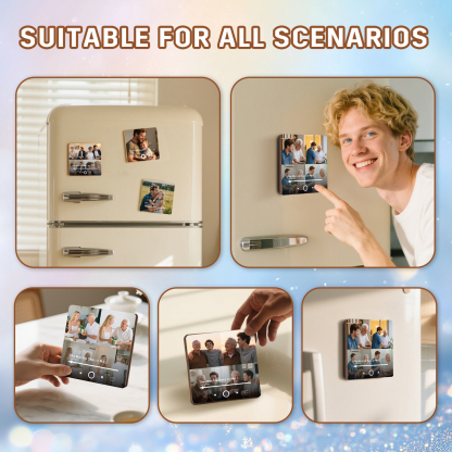 4 Photos Personalised Music Fridge Magnet – Custom Photo & Song & Text - Meaningful Gift for Loved Ones | Jessemade