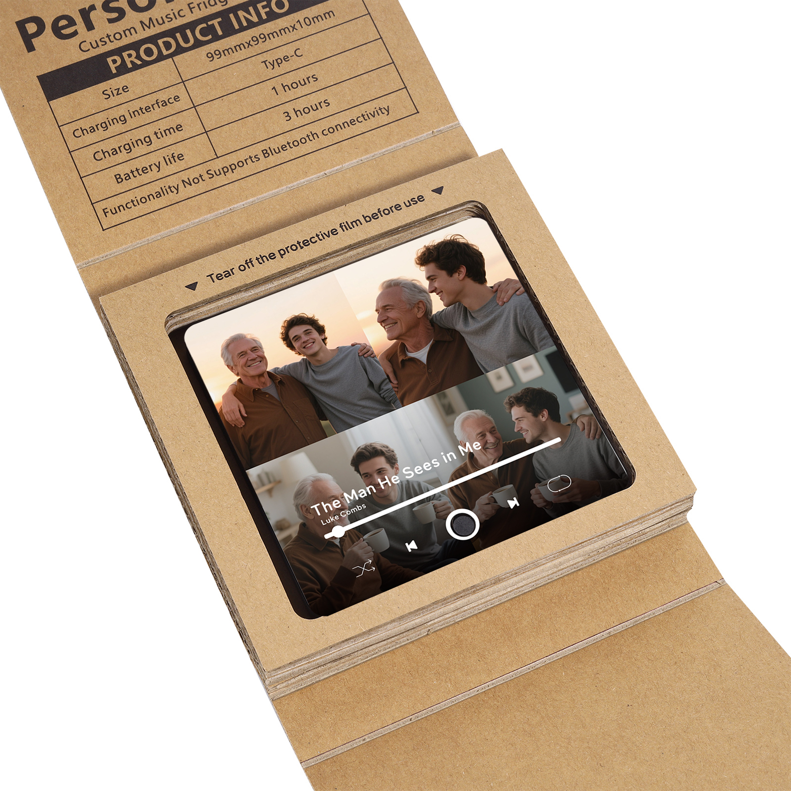 4 Photos Personalised Music Fridge Magnet – Custom Photo & Song & Text - Meaningful Gift for Loved Ones | Jessemade