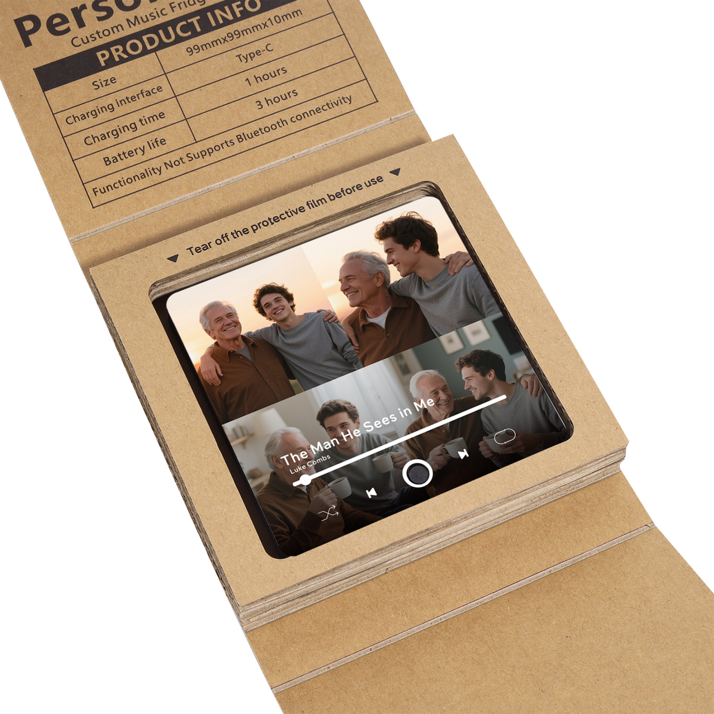 4 Photos Personalised Music Fridge Magnet – Custom Photo & Song & Text - Meaningful Gift for Loved Ones | Jessemade