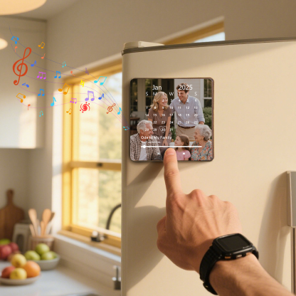 Custom Music Fridge Magnet with Calendar – Personalised Meaningful Photo & Song Family Gift for Any Occasion  | Jessemade