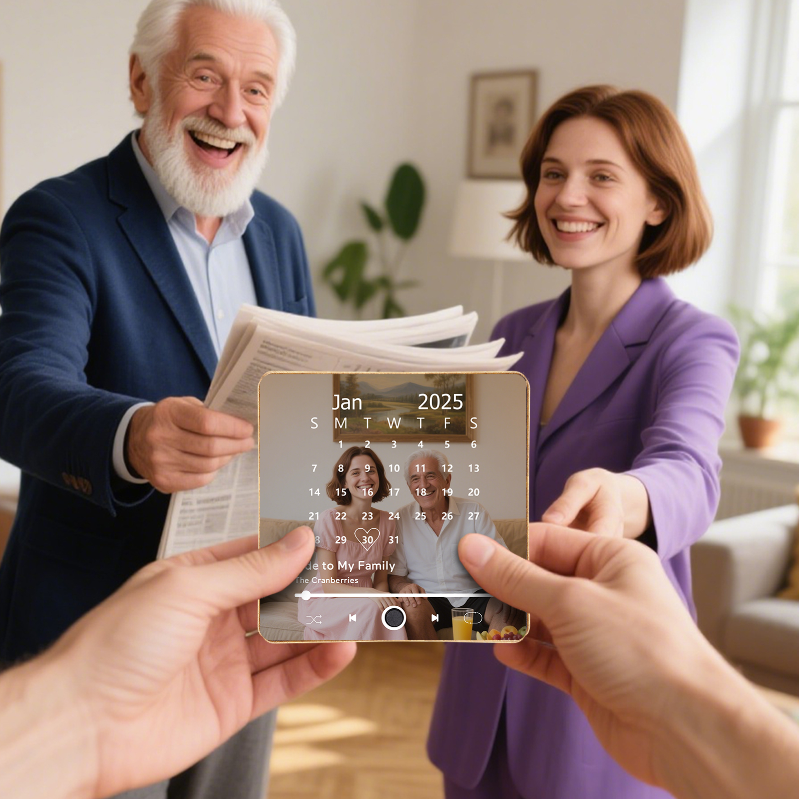 Custom Music Fridge Magnet with Calendar – Personalised Meaningful Photo & Song Family Gift for Any Occasion  | Jessemade