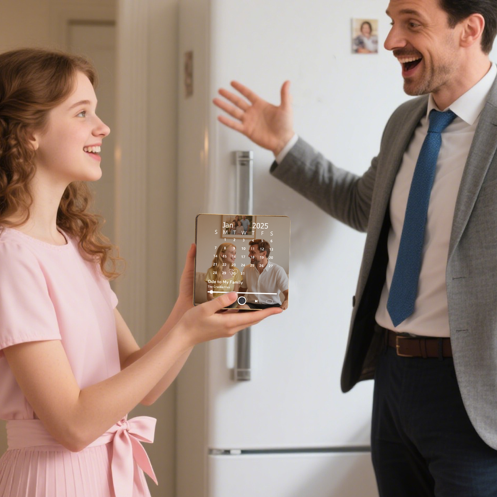 Custom Music Fridge Magnet with Calendar – Personalised Meaningful Photo & Song Family Gift for Any Occasion  | Jessemade