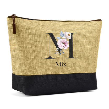 Personalized Letters with Name Tote Beach Jute Bag Birthday Wedding Party Travel Gift for Women/Girls