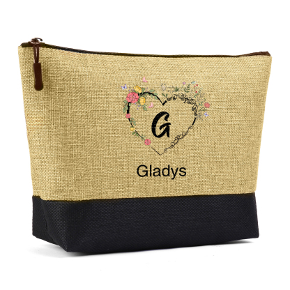 Personalized Custom Letter and Name Tote Bag Beach Jute Bag Birthday Wedding Party Travel Gift for Women/Girls