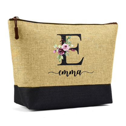 Personalised Beach Bag Custom Monogram Floral Tote Bag Set -  Gift for Women | Jessmade