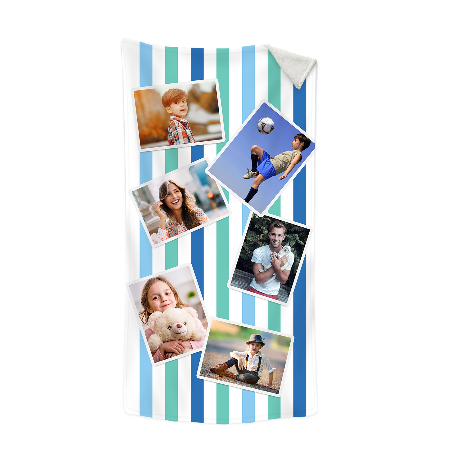 Personalized 6 Photos Summer Beach Personalized Beach Towel For Her/Him